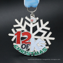 Hot Sale Custom Metal Silver Powder Snowflake Medal